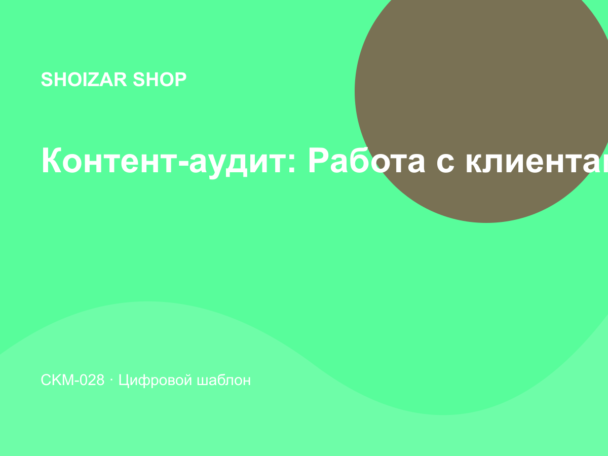 Контент-аудит: Работа с клиентами